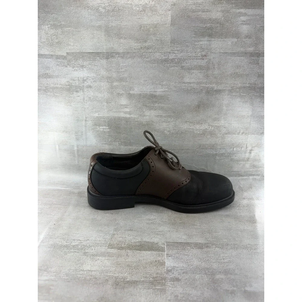 Rockport Men M9496 Leather Saddle Shoes Black Brown Oxford Sz 8.5 M